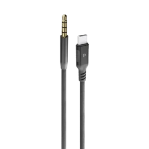 کابل TYPE-C به AUDIO پاورولوژی Powerology Power Sync Weave USB-C To 3.5mm Audio 1.2m Cable